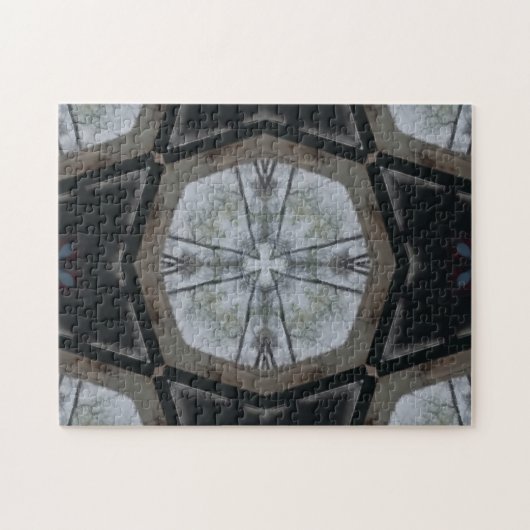 Elegante lichtgrijze kruispuzzel legpuzzel (Horizontaal)