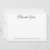 Elegante lichtgrijze rand donkergrijze tekst blanc bedankkaart (Voorkant)