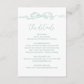 Elegante lichtgroene hand getekend boog bruiloft d informatiekaartje (Voorkant)