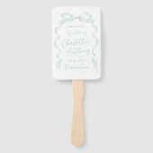 Elegante lichtgroene hand getrokken boog bruiloft handwaaier (Voorkant)