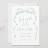 Elegante lichtgroene handgetekende boog Save the d Save The Date (Voorkant)