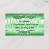 Elegante lichtgroene luxe Sparkle Glitter Glam Visitekaartje (Achterkant)