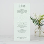Elegante Lichtgroene Menutemplate Menu (Staand voorkant)