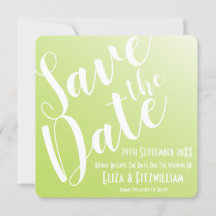 Elegante lichtgroene ombré save the date