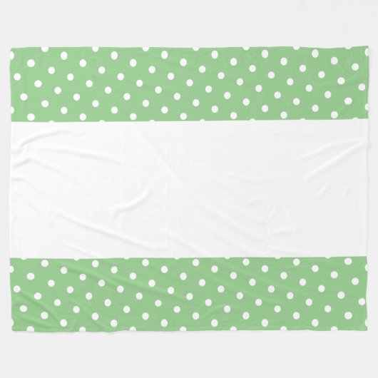 Elegante lichtgroene randen Stippen brede witte st Fleece Deken (Voorkant (Horizontaal))