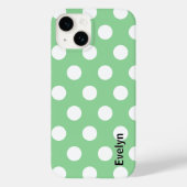 Elegante lichtgroene witte stippen met een patroon Case-Mate iPhone case (Achterkant)