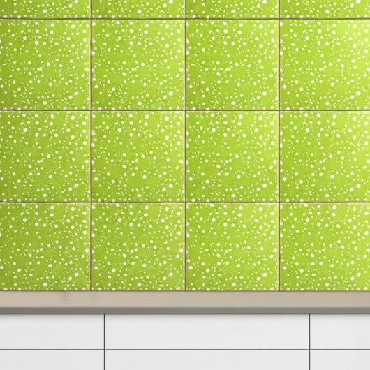 Elegante lichtgroene & witte stippen | Modern Tegeltje