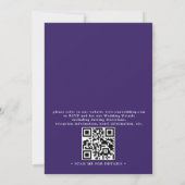 Elegante Lichtpaarse Lavendel QR Code Huwelijk Kaart (Achterkant)