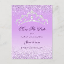 Elegante Lichtpaarse Quinceanera Save The Date