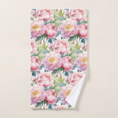Elegante lichtroze pioenen Rozen Floral handdoek s (Handdoek)