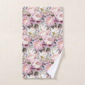 Elegante lichtroze pioenen Rozen Floral handdoek s (Handdoek)