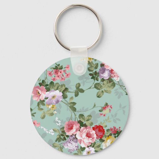 elegante, lichtroze rode rozenbloemen sleutelhanger (Voorkant)