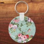 elegante, lichtroze rode rozenbloemen sleutelhanger (Voorkant)