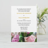 Elegante lichtroze Rozen houden van goudwit Kaart (Staand voorkant)