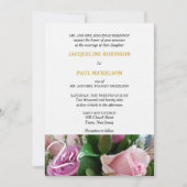 Elegante lichtroze rozen Liefde Goud Wit Kaart (Voorkant)