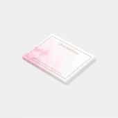 Elegante lichtroze waterverf naam tekst post-it® notes (Schuin)