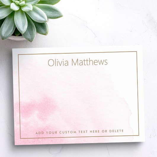 Elegante lichtroze waterverf naam tekst post-it® notes