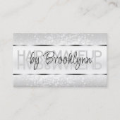 Elegante lichtzilveren glinsterende Schattigee gli Visitekaartje (Voorkant)