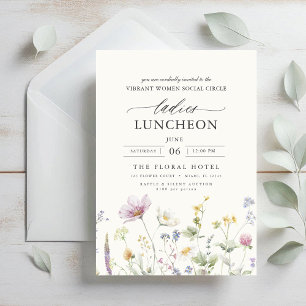 Elegante liefdadigheid Lunch Bloemen Wildflowers Kaart