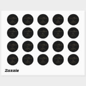Elegante Liefde Bedankt Script Zwart Goud Trouwen Ronde Sticker (Vel)
