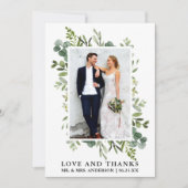 Elegante Liefde Bedankt Waterverf Eucalyptus Groen (Voorkant)