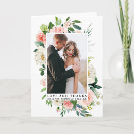 Elegante Liefde Bedankt Waterverf Roze Bloemen Vou