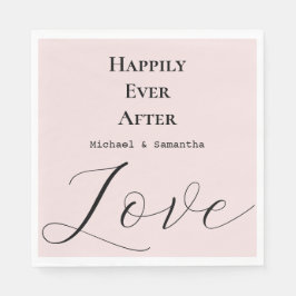 Elegante liefde blush roze bruiloft servet