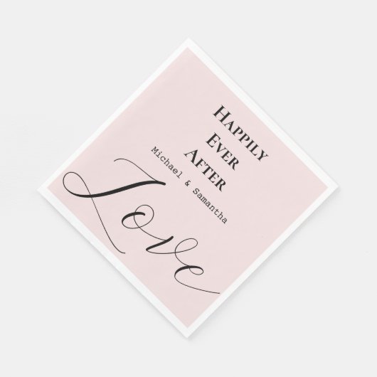 Elegante liefde blush roze bruiloft servet (Hoek)