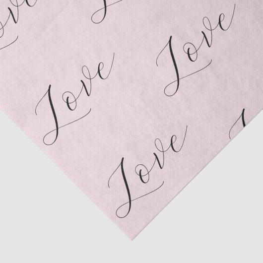 Elegante liefde blush roze bruiloft tissuepapier (Detail)