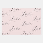 Elegante liefde blush roze grijs bruiloft inpakpapier vel (Voorkant)