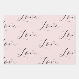 Elegante liefde blush roze grijs bruiloft inpakpapier vel