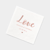 Elegante liefde bruiloft folie servetten (Links)