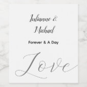 Elegante liefde bruiloft wijn etiket (Enkel label)