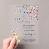 Elegante Liefde Bruist Libellen Bruiloft Acryl Uitnodigingen (Insitu (Draagbaar))