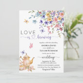 Elegante Liefde Bruist Libellen Bruiloft Kaart (Staand voorkant)