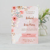 Elegante Liefde: De uitnodigingskaart van de huwel Folie Uitnodiging (Staand Voorkant)