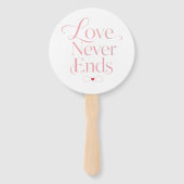 Elegante "Liefde Eindigt Nooit" Minimalist Handwaaier (Achterkant)