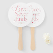 Elegante "Liefde Eindigt Nooit" Minimalist Handwaaier (Voorkant en achterkant)