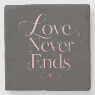 Elegante "Liefde Eindigt Nooit" Minimalistische St Stenen Onderzetter