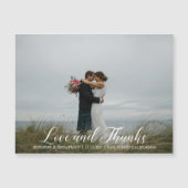 Elegante liefde en Bedankt bruiloft foto magneet K (Voorkant)