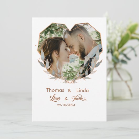 Elegante liefde en bedankt bruiloft handgeschreven (Staand voorkant)