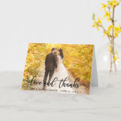 Elegante liefde en Bedankt | bruiloftsvouw Kaart (Gele Bloem)