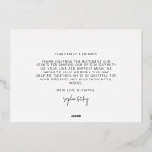 Elegante Liefde en Bedankt Foto Dank u Bruiloft Folie Feestdagenkaart (Achterkant)