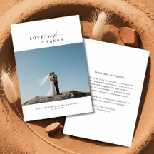 Elegante liefde en Bedankt Foto Minimalistische br