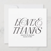 Elegante liefde en Bedankt kalligrafie foto (Voorkant)