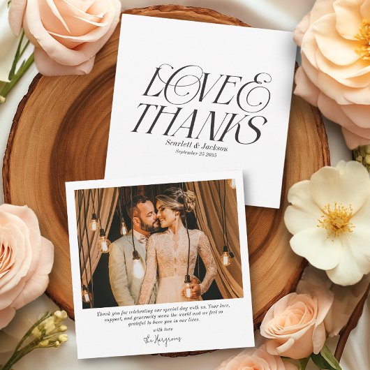 Elegante liefde en Bedankt kalligrafie foto