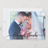 Elegante Liefde en Bedankt Script Bruiloft Foto Bl (Voorkant)