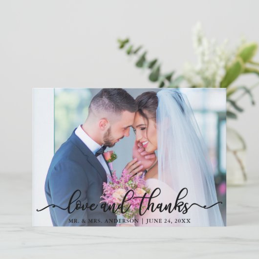 Elegante Liefde en Bedankt Script Bruiloft Foto Bl (Staand voorkant)