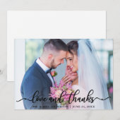 Elegante Liefde en Bedankt Script Bruiloft Foto Bl (Voorkant / Achterkant)