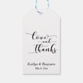 Elegante Liefde en Dank Typografie Bruiloft Cadeaulabel (Achterkant)